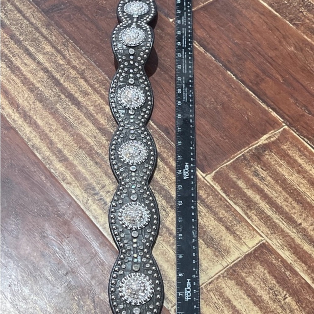 Nocona Studded Western Women’s Belt N341520-L Length 44 Brown Rhinestones